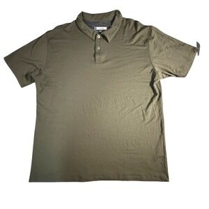 Ibex Men's Olive Green 17.5 Micron Merino Wool Polo Shirt XL USA Made